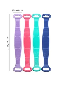 1 件随机双面硅胶擦洗毛巾、浴巾、沐浴背部擦洗浴刷、清洁浴巾、袋子、收纳袋、收纳盒、发夹 - 彩色 - 查看 2