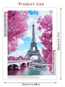 Tháp mô hình tự làm bức tranh kim cương không có khung - Nhiều màu - Xem 4