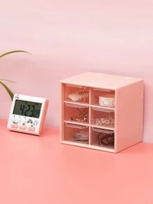 1pc Multi-grid Storage Box - Pink - View 3