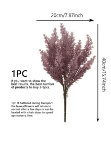 1 件塑料假植物 5 枝冷杉树，简约铁红色冷杉树，家居装饰人造花，适用于婚礼派对户外活动，15.7 英寸