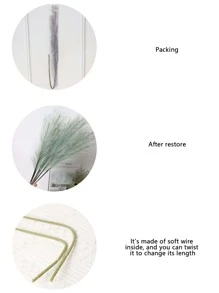 1 件/6 件/10 件/4 色套装丝绸人造羽毛芦苇婚礼派对节日生日场景装饰照片道具家居装饰，品质卓越，情人节，礼物礼物毕业，秋季装饰，秋季 - 綠色 - 查看 4