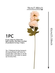 1pc Silk Cloth Artificial 3-Head Large Gerbera Daisy Romantic Simple Gerbera Daisy Home Decor, Suitable For Wedding, Party, Holiday, Outdoor Events, Artificial Plant 25.59inch