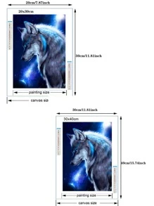 狼樣式DIY鑽石畫不附框架 - 彩色 - 查看 6