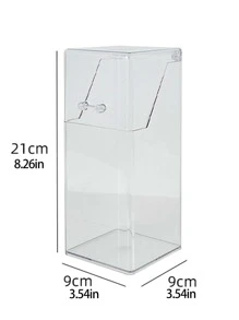 1 Hộp Lưu Trữ Trong Suốt, Hộp Lưu Trữ Máy Tính Để Bàn Hình Vuông Tối Giản Cho Gia Đình - Trong sáng - Xem 4