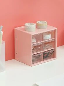 1pc Multi-grid Storage Box - Pink - View 4