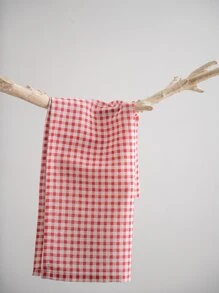 1入組格子圖案餐巾現代織物布餐巾 - 彩色 - 查看 3