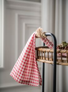 1入組格子圖案餐巾現代織物布餐巾 - 彩色 - 查看 4