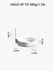 1pc Wall Mounted Multifunction Storage Rack - White - View 2