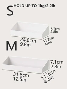 1pc Wall Mounted Seasoning Storage Rack - White - View 2