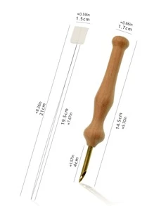 Size 35 Wooden Handle Punch Needle + Threader - Apricot - View 6