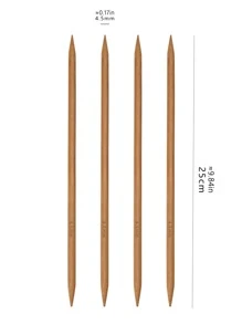 25cm Carbonized Double-Pointed Knitting Needles, 4pcs (2.0-10.0mm Available), Scarf Knitting Tool For Christmas - Brown - View 5