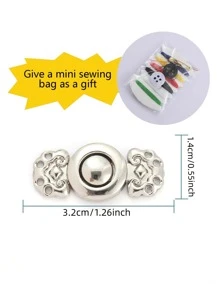 1入組可調節牛仔褲扣飾 - 銀色 - 查看 2