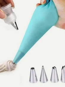6入組/套不銹鋼裱花嘴適用於烘烤 - 銀色 - 查看 4