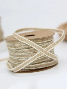 1pc Decorative Rope, 10m Linen Gift Wrapping Stripe For Holiday Birthday,Christmas Valentine Day - Khaki - View 4