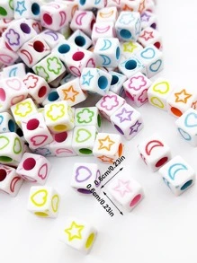 100入組心和星星細節DIY釘珠 - 彩色 - 查看 4