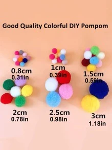 130入組隨機色DIY小絨球 - 彩色 - 查看 4