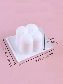 1pc Mini Reusable Candle Silicone Mold,Creative Solid Cube Shaped Washable Silicone Mould For DIY Lovers - White - View 2