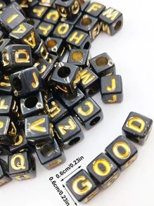 100 chiếc kim loại Thư Chi tiết Hạt tự làm - Nhiều màu - Xem 4