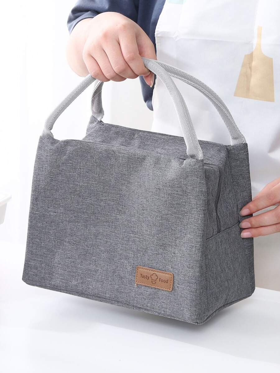 1pc Plain Lunch Bag - Grey - View 1
