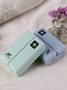 1pc 7 Grid Random Pill Storage Box, Portable Plastic Medicine Case For Travel - Multicolor - View 3