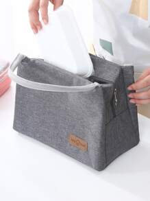 1pc Plain Lunch Bag - Grey - View 8