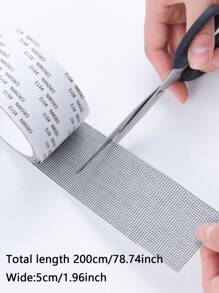 1roll Window Screen Repair Tape, 200m Self Adhesive Repair Mesh, For Household - Grey - View 2
