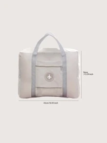 1pc Portable Travel Storage Bag, Large Polyester Clothing Packing Bag For Travel,Boho Vibes - Khaki - View 2