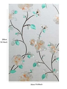 1卷PVC裝飾膜花卉圖案窗戶貼紙 - 彩色 - 查看 5