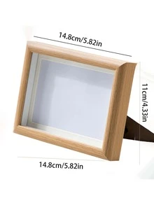 1 pieza marco de fotos de madera sin papel interior, marco de fotos simple para el hogar - Albaricoque - Ver 4