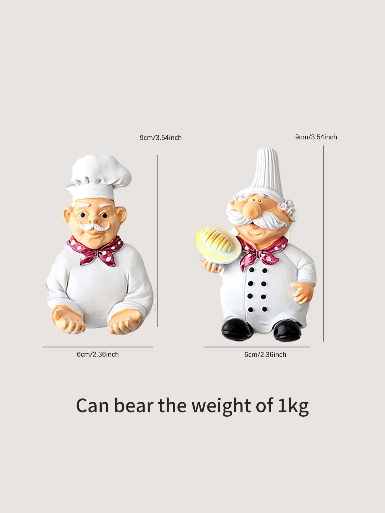 1pc Chef Shaped Wall Hook - White - View 5