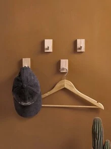 1入組木頭墻面掛鉤 - 棕色 - 查看 1