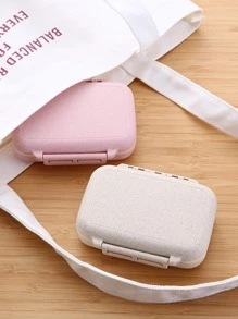 1pc Plastic Pill Storage Box, Portable Medicine Case For Outdoor Travel - Multicolor - View 1