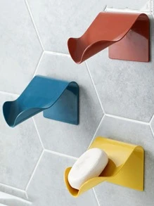 壁挂式肥皂盒沥水皂架适用于浴室，自粘式肥皂盒塑料皂盒浴室配件家居浴室装饰秋季装饰返校