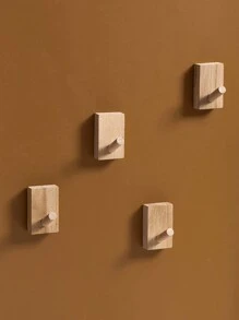 1入組木頭墻面掛鉤 - 棕色 - 查看 3