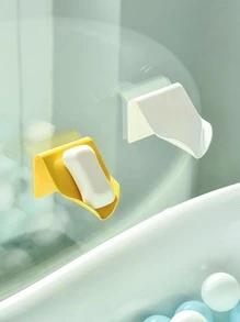 壁挂式肥皂盒沥水皂架适用于浴室，自粘式肥皂盒塑料皂盒浴室配件家居浴室装饰秋季装饰返校