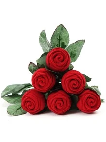 1pc Rose Shaped Ring Storage Box, Romantic Flower Design Creative Jewelry Box, Ring Case For Engagement Wedding Valentine's Day, Gift For Valentine's Day Back To School - Red - View 3