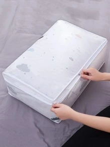 1入組簡單圖案防塵大容量可折疊被子收納袋 - 彩色 - 查看 3