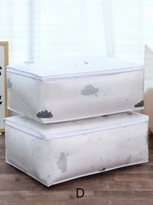 1入組簡單圖案防塵大容量可折疊被子收納袋 - 彩色 - 查看 4