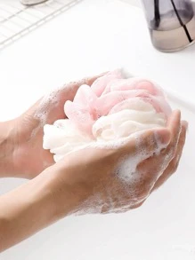 1 件装 PE 柔软泡沫网球身体皮肤清洁剂，双色去角质刷背部刷淋浴丝瓜络浴室配件家居浴室装饰秋季装饰返校 - 彩色 - 查看 7