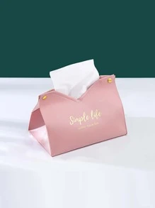 1PC, Leather Pink Tissue Box, Waterproof And Dirty-Resistant Family Creative Storage Box, Lovely Simple Car Tissue Box For Home Kitchen Bedroom Living Room Dining Room, Home Decoration Accessories, Decorative Box, Women Wedding Gift, Summer Travel Holiday Festival Must-Have - Pink - View 3