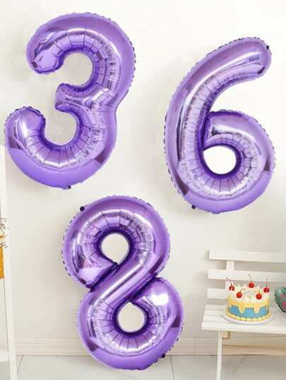 1 个数字形状气球，派对装饰气球，用于场景装饰，房间装饰，生日派对用品，主题派对装饰，