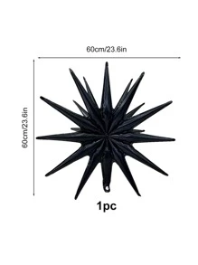1 Đồng Màu Bóng Trang Trí, Đen 1 Vụ Nổ Hình Ngôi Sao Tiệc Lễ Kỷ Niệm Trang Trí Bóng - màu đen - Xem 3