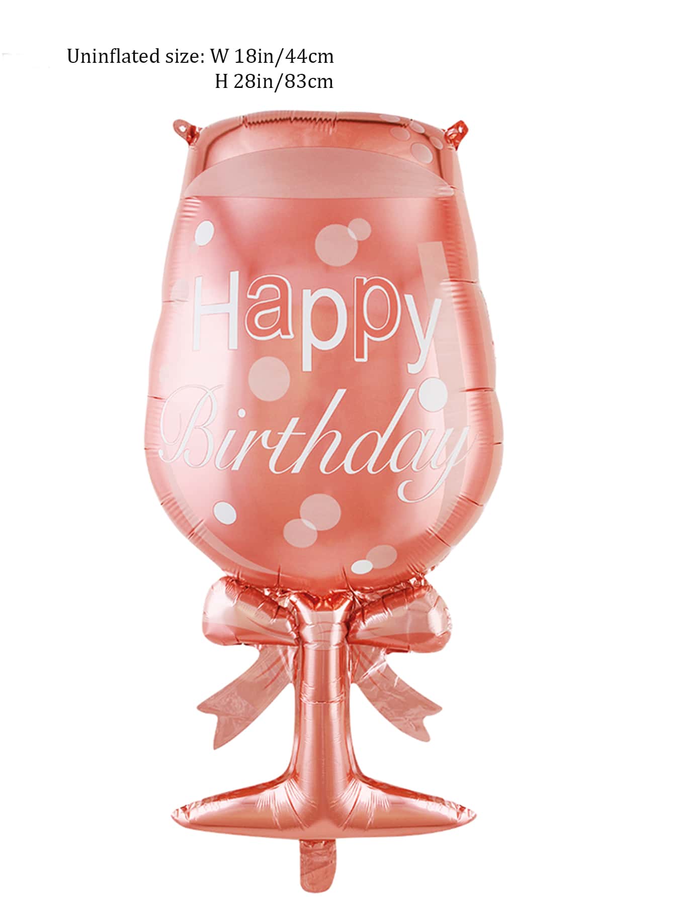 1 Pack - Wine Glass Shaped Birthday Party Decorative Balloons, Party Balloons - Rose Gold - View 2