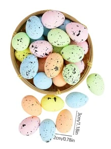 50pcs Easter Foam Color Eggs Party Decoration(random Color) - Multicolor - View 3