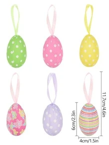 10入組/套復活節彩蛋裝飾可愛塑料卡通兔子設計裝飾品適合派對復活節 - 彩色 - 查看 3