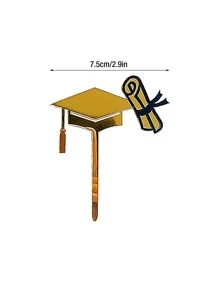 1入組畢業帽設計蛋糕裝飾 - 彩色 - 查看 2