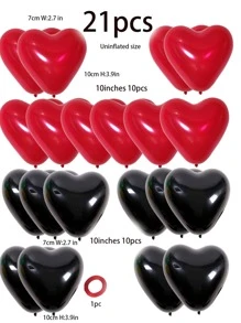 21 globos con forma de corazón, globos decorativos para el Día de San Valentín, boda, fiesta o Navidad - Multicolor - Ver 5
