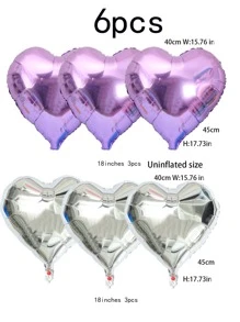 Globo en forma de corazón de 6 piezas, globo decorativo de corazón de PE metálico para boda, fiesta, vacaciones, cumpleaños