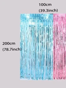 2pcs Party Decorative Tassel Curtain, Metallic Aluminum Rain Curtain For Party Decor, Back To School Valentine Day - Multicolor - View 6
