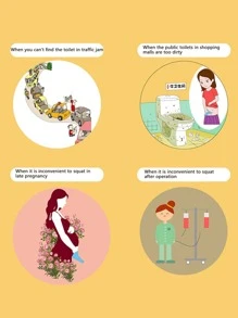 1pc Car Portable Multi-Function Urinal, Outdoor Urine Emergency Urinal, Adult Pregnant Women Free From Squatting Summer Cooling,Beach,Travel - Multicolor - View 5